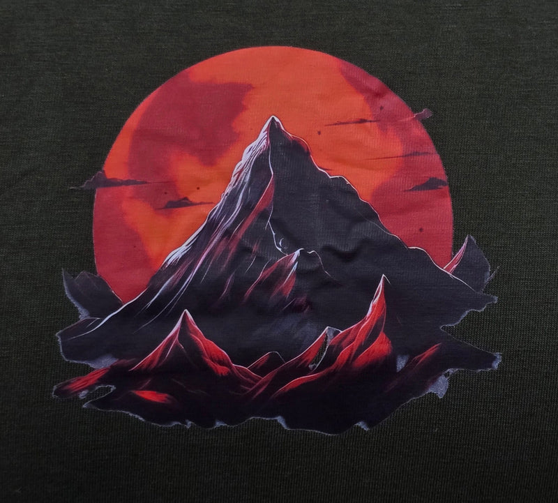 BLOOD MOUNTAIN OLIVE printed crew neck - BUKSER