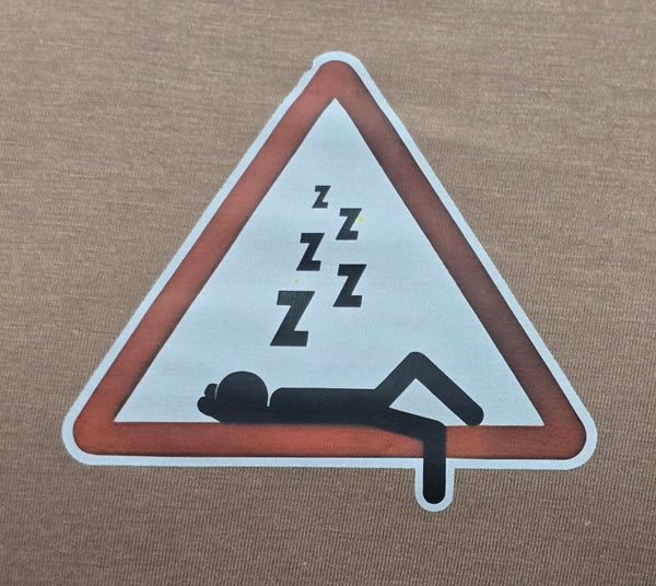 SLEEPING HAZARD DARK BIEGE printed crew neck - BUKSER