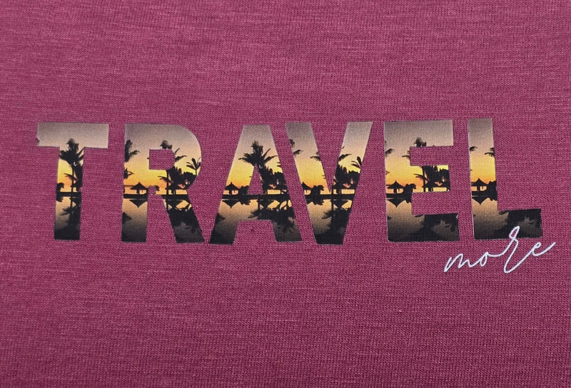 TRAVEL MORE DARK ONION printed crew neck - BUKSER