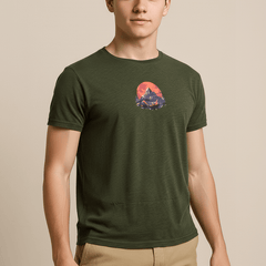 BLOOD MOUNTAIN OLIVE printed crew neck - BUKSER