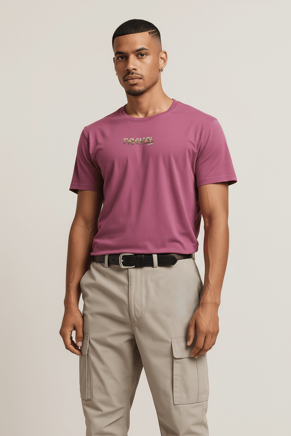 TRAVEL MORE DARK ONION printed crew neck - BUKSER