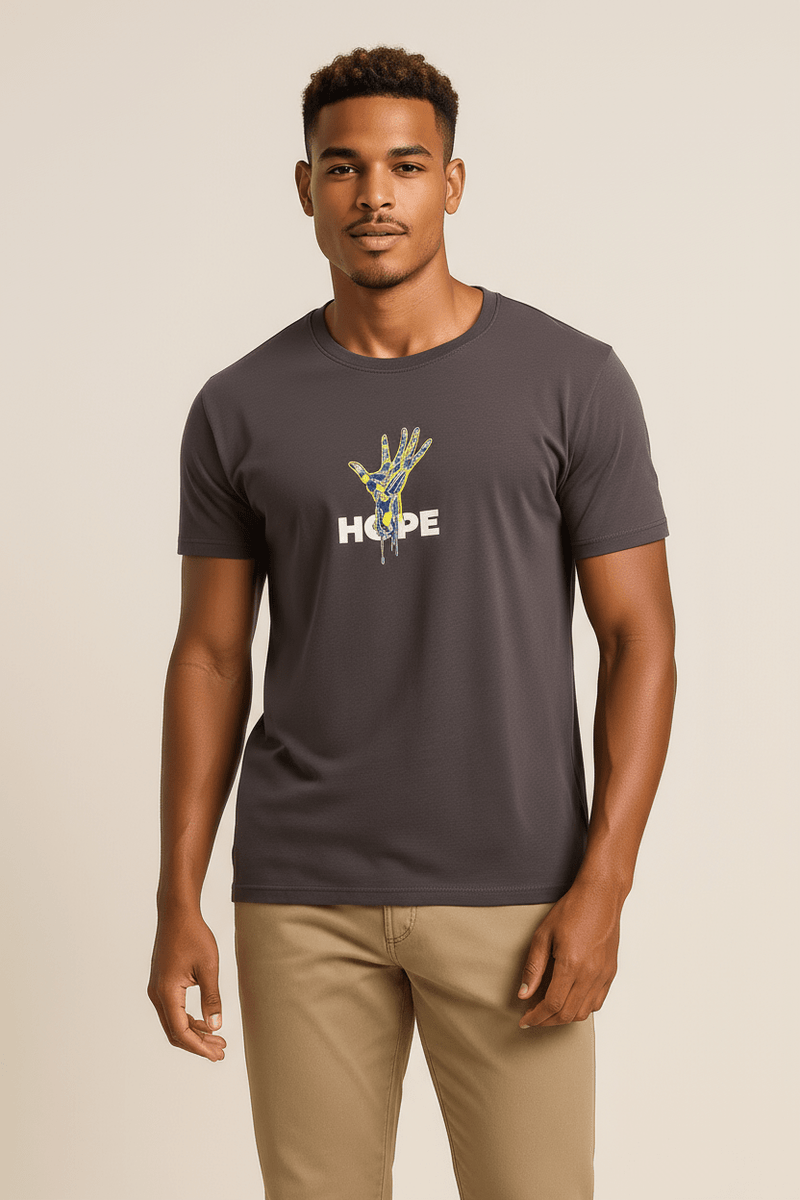 HOPE RISING STORM GREY printed crew neck - BUKSER