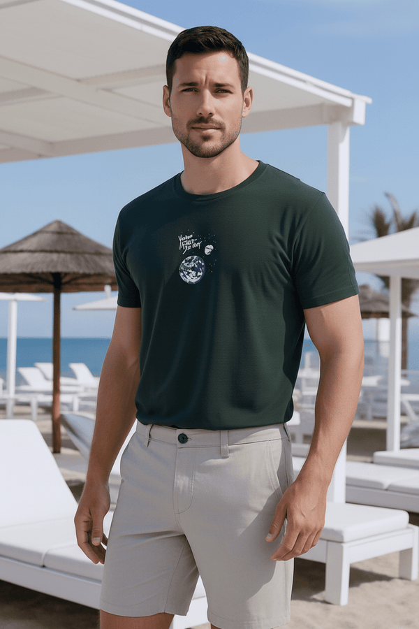 GONNA BE OKAY PINE GREEN printed crew neck - BUKSER