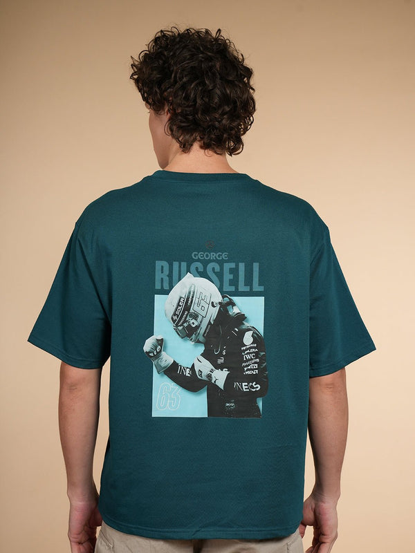 F1 George Russell Graphic Oversized T-Shirt – Racing Edition - BUKSER