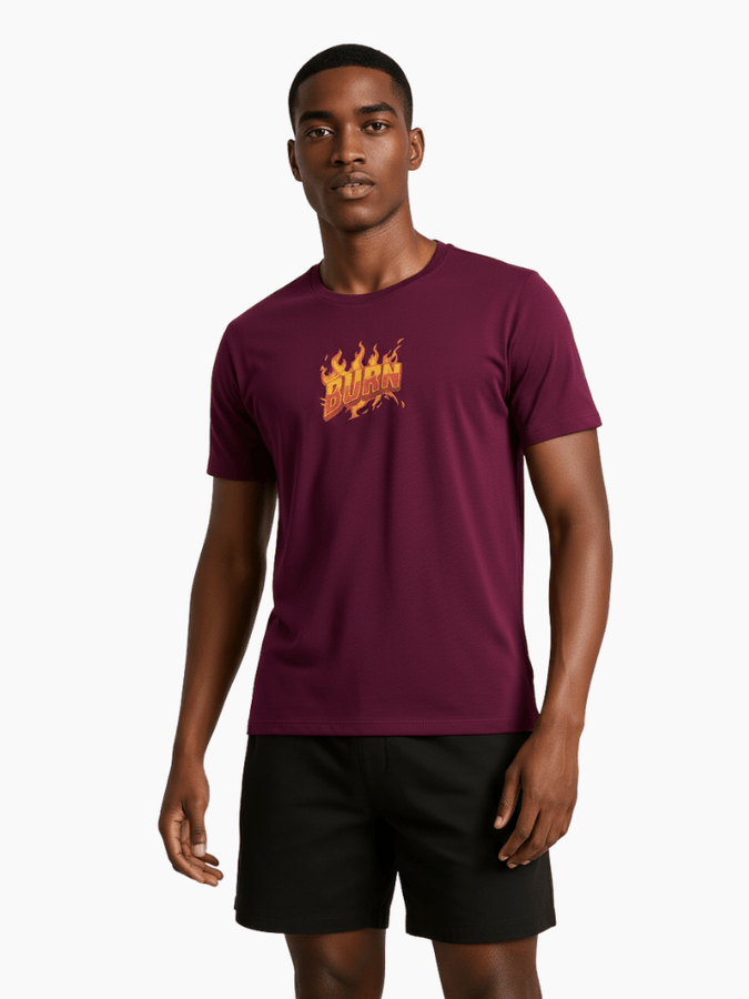BURNIN WINE printed Crew Neck - BUKSER
