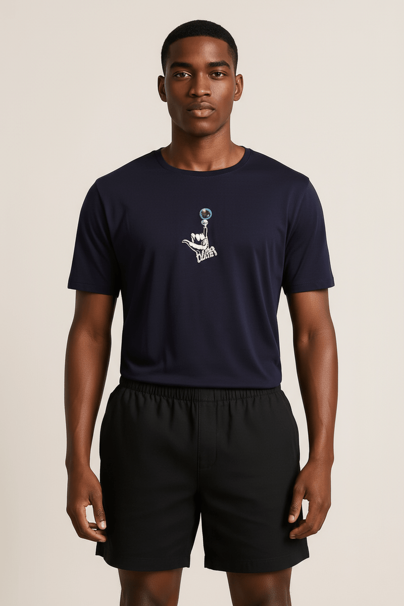 HANG LOOSE NAVY printed crew neck - BUKSER