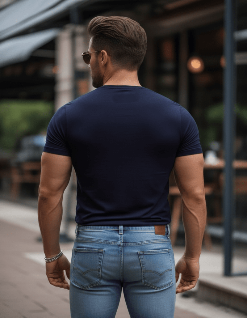 HANG LOOSE NAVY printed crew neck - BUKSER