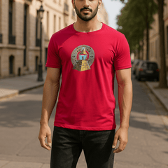 AZTEC PYRAMID RED printed crew neck - BUKSER